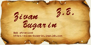 Živan Bugarin vizit kartica